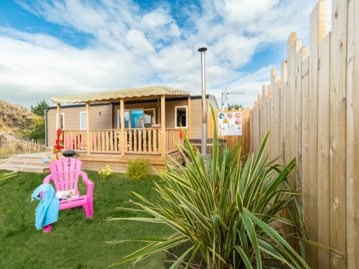 mobil home jardin bain nordique