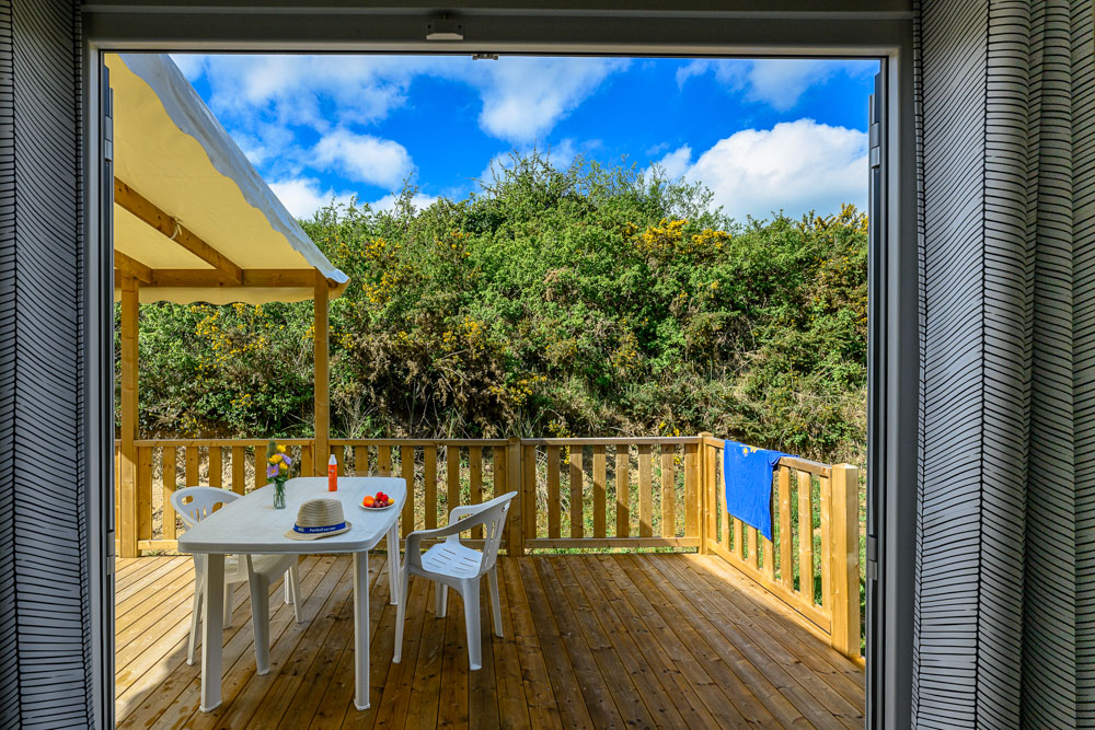 location mobil home cotentin terrasse 1